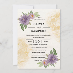 Rustic Summer aesthetic Wildflower Wedding Invitation