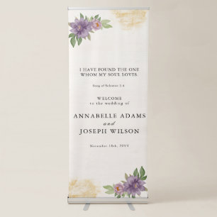 Rustic Summer aesthetic Wildflower Wedding Retractable Banner