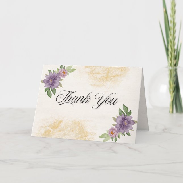 Rustic Summer aesthetic Wildflower Wedding Thank You Card (Front)