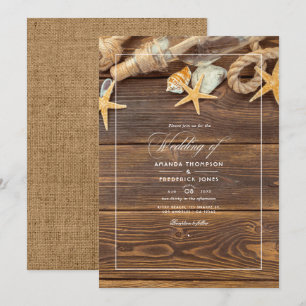 Rustic Summer Beach Wedding Invitation