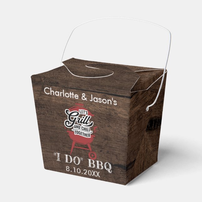 Rustic Summer Engagement Party I Do BBQ Favour Box (Front Side)