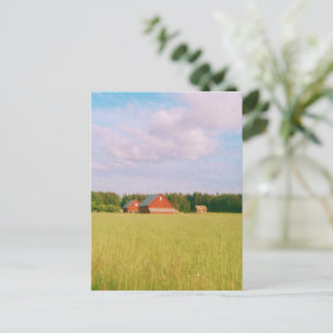 Rustic summer field, Helsingia, Sweden Postcard