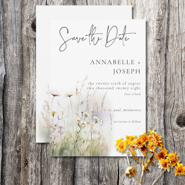 Rustic Summer Field of Wildflowers Save The Date (Creator Uploaded)