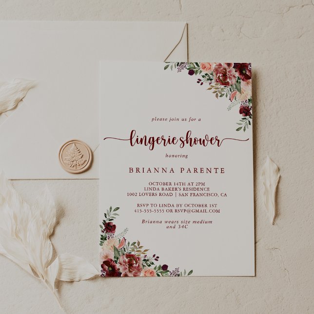Rustic Summer Floral Bridal Lingerie Shower  Invitation (Creator Uploaded)