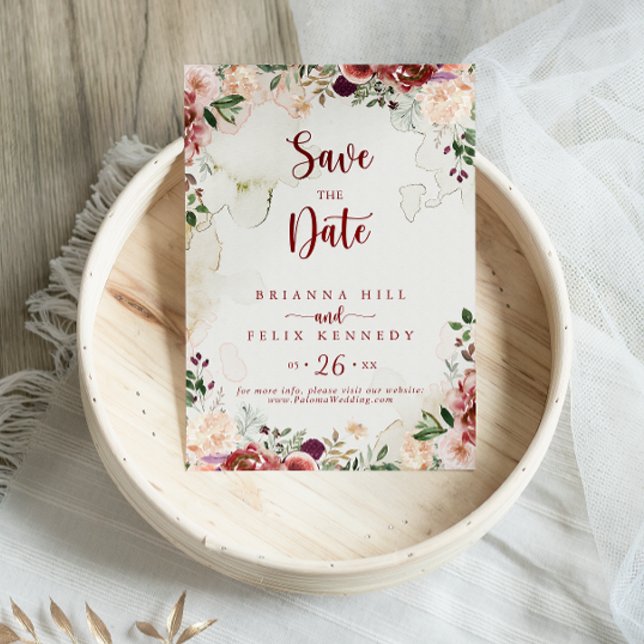 Rustic Summer Floral Calligraphy Wedding   Save The Date (Creator Uploaded)
