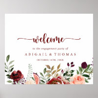Rustic Summer Floral Engagement Party Welcome