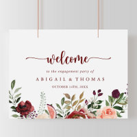 Rustic Summer Floral Engagement Party Welcome  