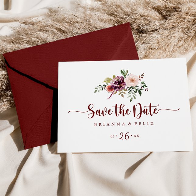 Rustic Summer Floral Horizontal Save the Date   Postcard (Creator Uploaded)