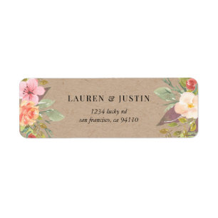 Rustic Summer Floral Return Address Label