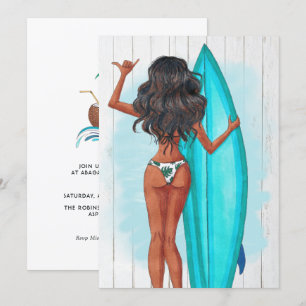Rustic Summer Surf Beach Vacation Birthday Party Invitation