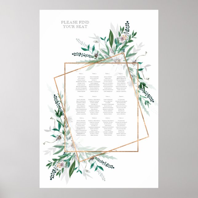 Rustic Summer Wedding Seating Chart (Front)