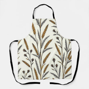 Rustic Sun-Drenched Wheat and Wildflower Field Apron