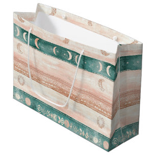 Rustic Sun Moon Pattern for Spiritual Living Large Gift Bag