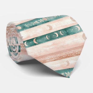 Rustic Sun Moon Pattern for Spiritual Living Tie