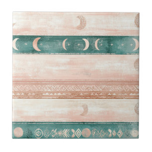 Rustic Sun Moon Pattern for Spiritual Living Tile