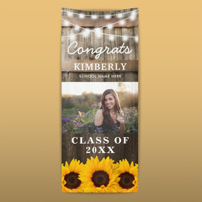 Rustic Sunflower 2023 Graduation Photo Door Banner (Creator Uploaded)