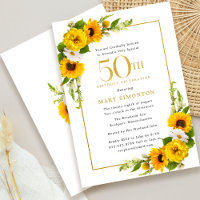Rustic Sunflower 50th Birthday Party