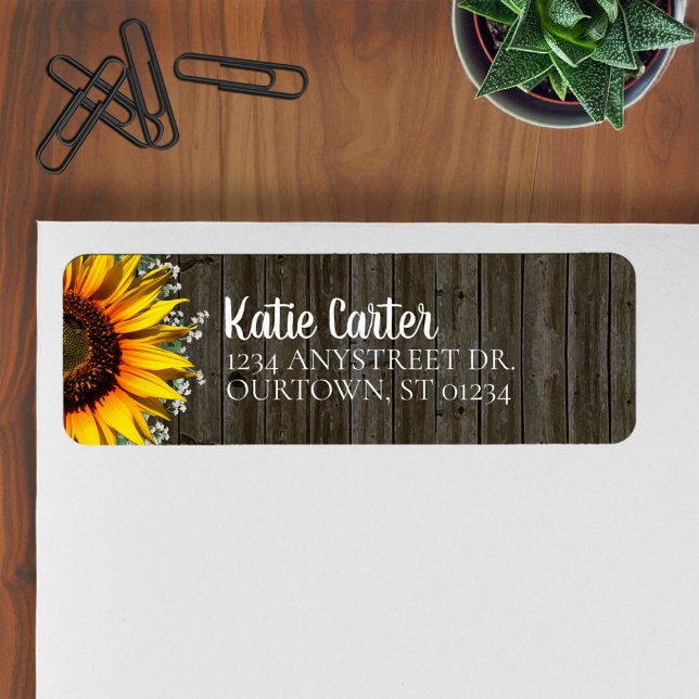 Rustic Sunflower Address Label (Creator Uploaded)