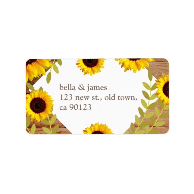 Rustic Sunflower Address Labels (Front)
