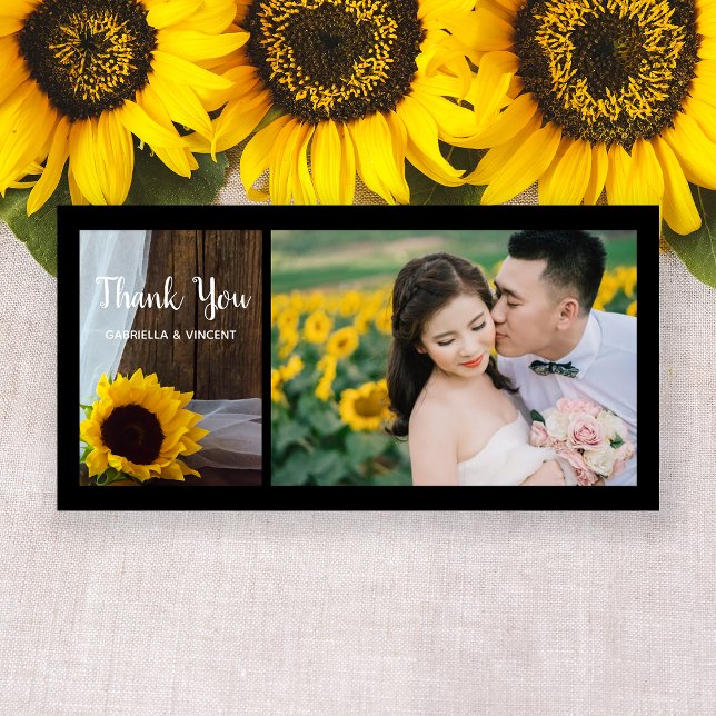 Rustic Sunflower and Barn Wood Wedding Thank You (Creator Uploaded)