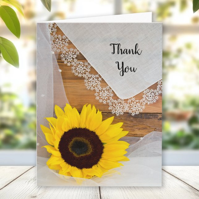 Rustic Sunflower and Lace Country Thank You (Creator Uploaded)