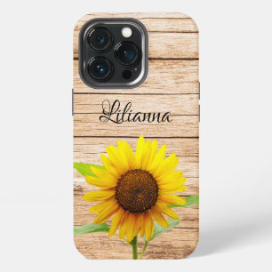 Rustic Sunflower and Name iPhone 13 Pro Case