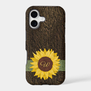 Rustic Sunflower and Tree Bark