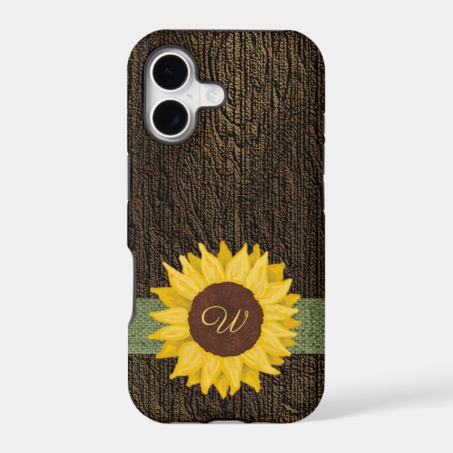 Rustic Sunflower and Tree Bark (Back)