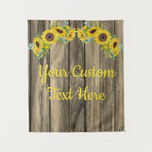 Rustic Sunflower Anniversary Party Photobooth Prop Tapestry