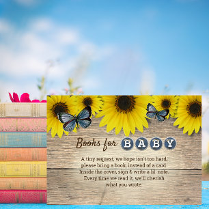 Rustic Sunflower Baby Shower Book Request Enclosure Card