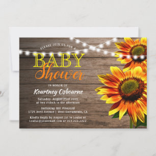 Rustic Sunflower Baby Shower Invitation