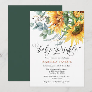 Rustic Sunflower Baby Shower Sprinkle Invitation