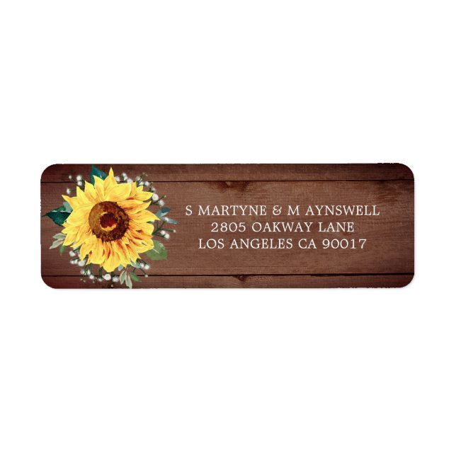 Rustic Sunflower Babys Breath Wood Wedding (Front)