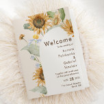 Rustic Sunflower Beige Arch Wedding Folded Programme<br><div class="desc">This rustic sunflower beige arch wedding folded program design Features sunflowers, wildflowers, and vintage-inspired floral elements on a neutral beige background. This design offers a simple yet captivating aesthetic perfect for your fall or summer celebration. Explore our collection today and infuse your wedding with the timeless allure of rustic sunflower...</div>
