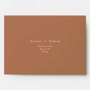 Rustic Sunflower Beige Self Addressed Wedding Envelope