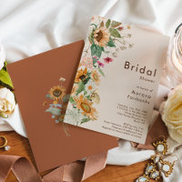 Rustic Sunflower Beige Wedding Bridal Shower