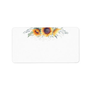 Rustic Sunflower Bloom Blank Label