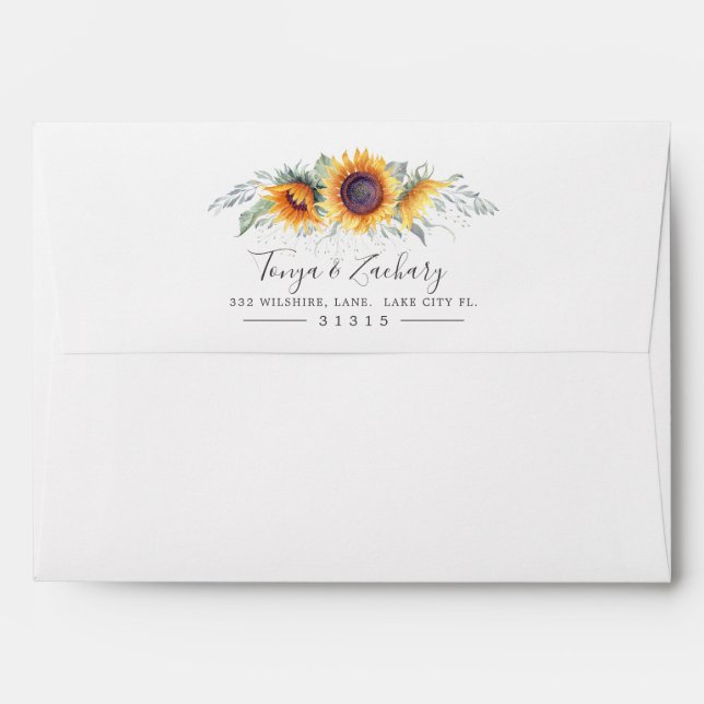 Rustic Sunflower Bloom | Envelope (Back (Top Flap))