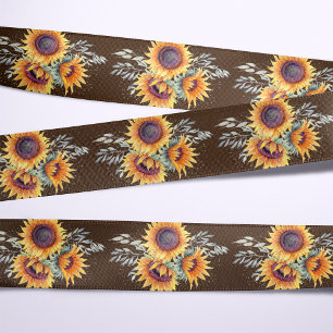 Rustic Sunflower Bloom   Satin Ribbon