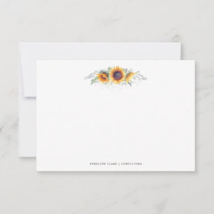 Rustic Sunflower Bloom Stationary Card