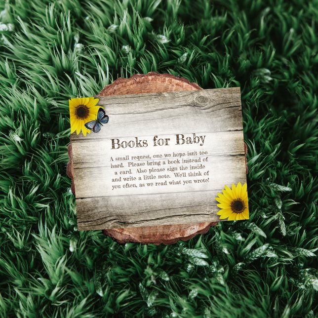 Rustic Sunflower Books For Baby Shower Invitation (Creator Uploaded)