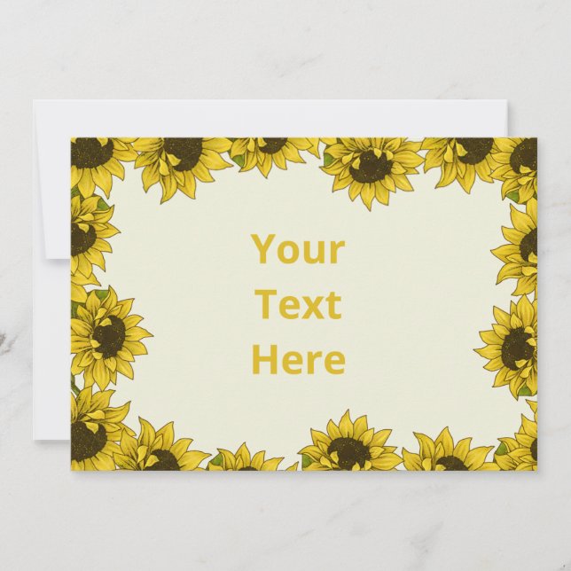 Rustic Sunflower Bordered All Occasion Card (Front)
