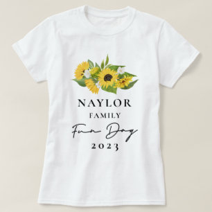 Rustic Sunflower Bouquet Family Reunion White T-Shirt