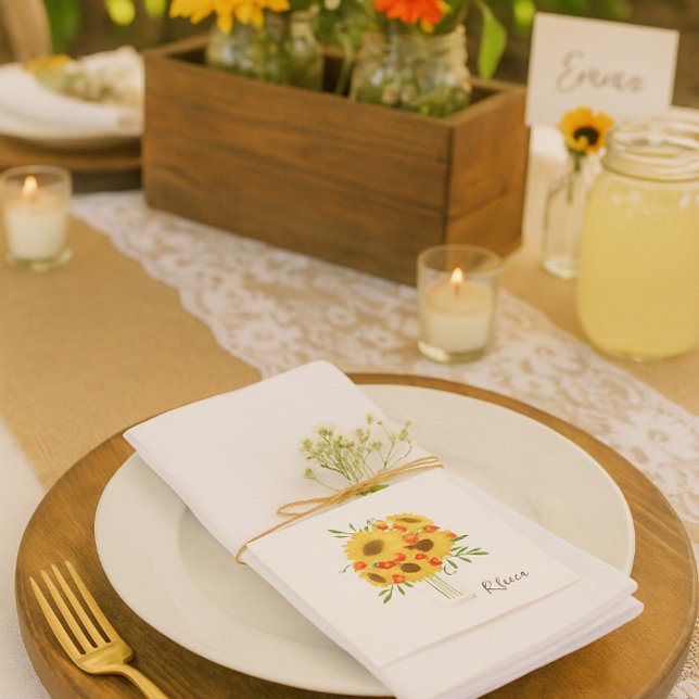 Rustic Sunflower Bouquet   Napkin (Creator Uploaded)