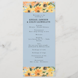 Rustic Sunflower Bouquet Watercolor Programme