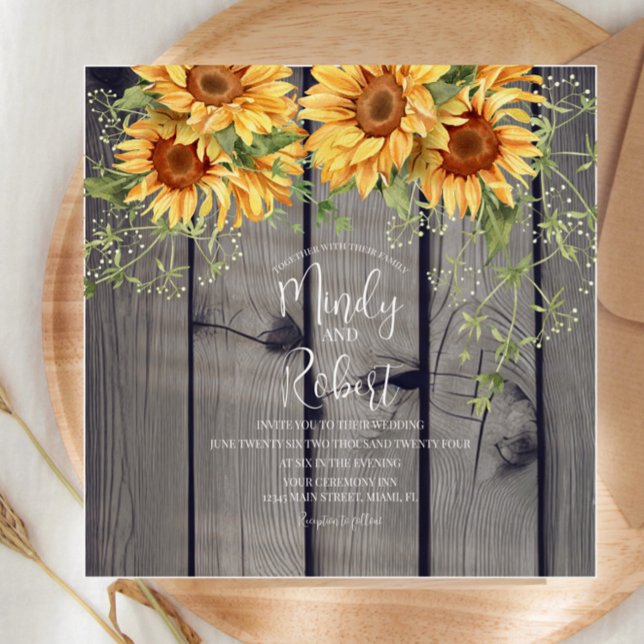 Rustic Sunflower Bouquet Watercolor Wedding    (Creator Uploaded)
