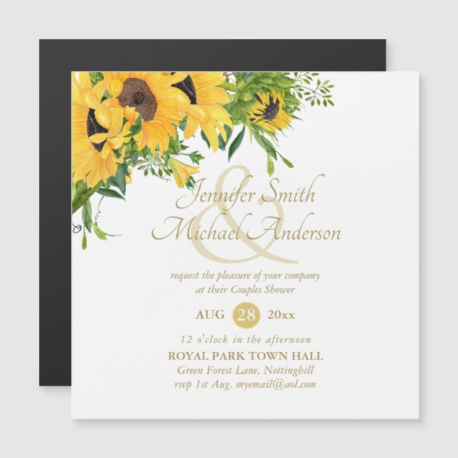 Rustic Sunflower Bridal Shower Ampersand Couples (Front/Back)