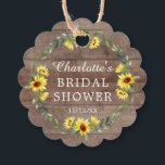 Rustic Sunflower Bridal Shower Favour Gift Tag<br><div class="desc">Beautiful watercolor yellow sunflowers floral bouquet including sunflowers,  daisies,  larkspur,  berries & greenery. Visit our shop to view our entire sunflower floral collection</div>