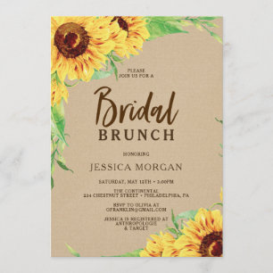 Rustic Sunflower Bridal Shower Invitation