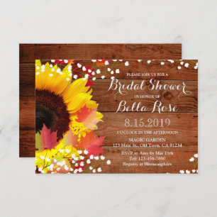 Rustic Sunflower Bridal Shower Invitation